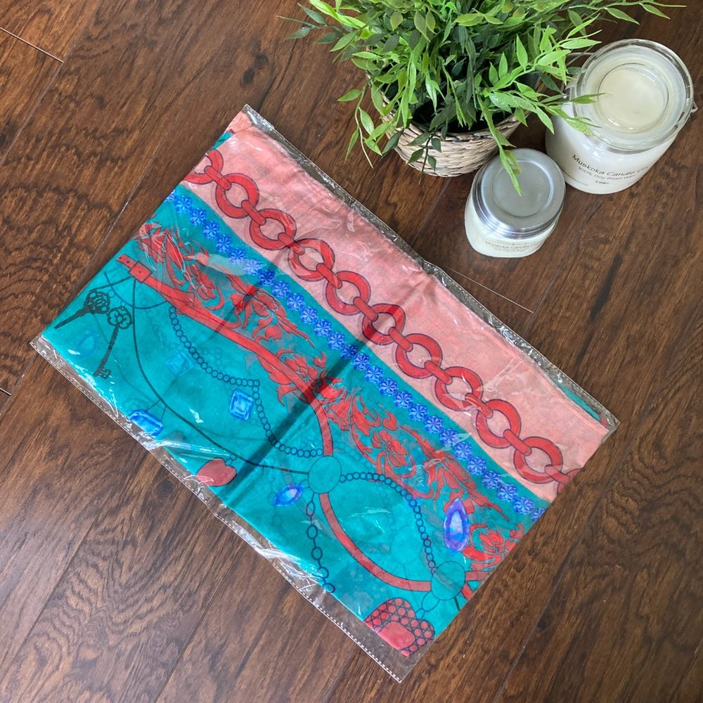 NEW Chiffon Scarf with pattern | 26” x 70”